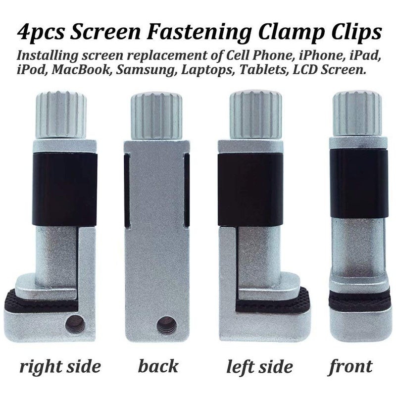 Kannony Wind Phone Repair Clamp 4pcs for Screen Repair, Adjustable Fastening iPhone Clip Holder, Frame Clamp Tool for iPad MacBook Tablet LCD iPhone Screen Replacement - Image 4